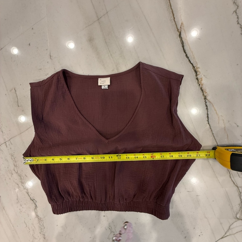 a new day Dusty Rose Textured Blouse - Picture 7 of 15